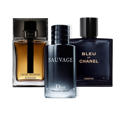 Trio de Parfums Luxueux : Sauvage Dior, Bleu de Chanel & Dior Homme Intense (Eau de Parfum)